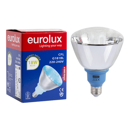 Eurolux Blue E27 18W PAR38 Reflector CFL Bulb