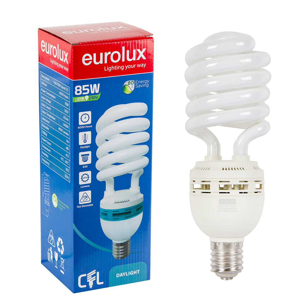 Eurolux Daylight E40 85W Maxi Spiral CFL Bulb