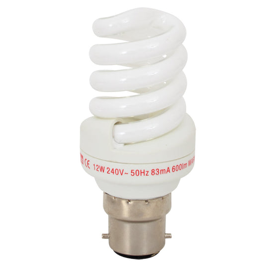 Eurolux Warm White B22 12W Mini Spiral CFL (Blister Pack)