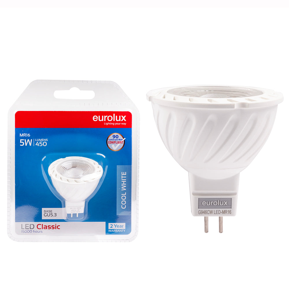 Eurolux Cool White GU5.3 5W MR16 LED Downlight