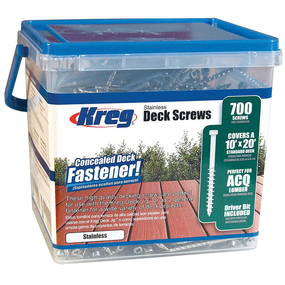 Kreg Stainless Steel Deck Screws 2' #8 Coarse Pan Head 700ct – Fantasia ...