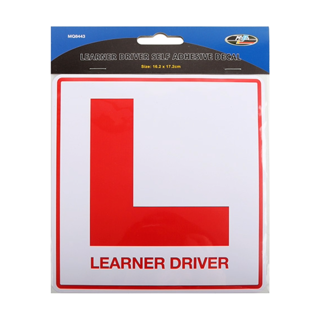 16.2 x 17.2cm Learner Driver Sticker – Self-Adhesive L Plate Decal