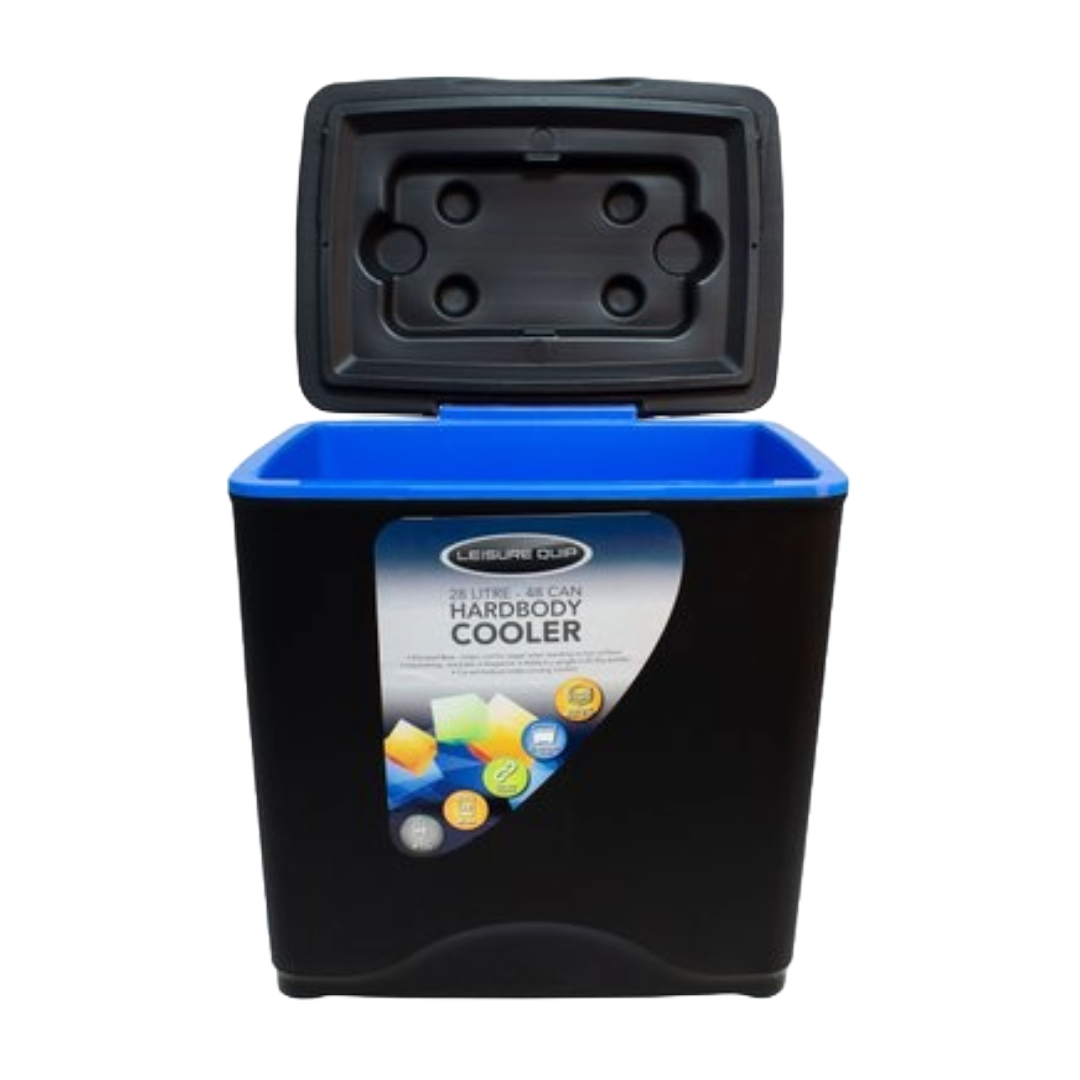 Leisure Quip 28L Hardbody Cooler Box - Black & Blue | Durable & Portable