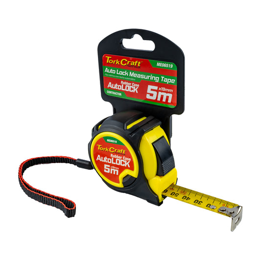MEASURING TAPE AUTOLOCK 5M X 19MM RUBBER CASING MATT FINISH