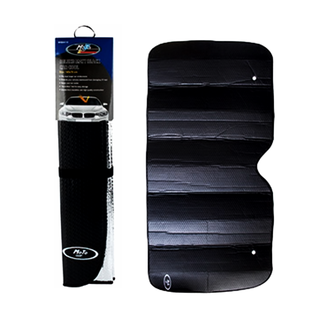 Moto Quip Deluxe Matt Black Carcool - 145x70cm Sunshade