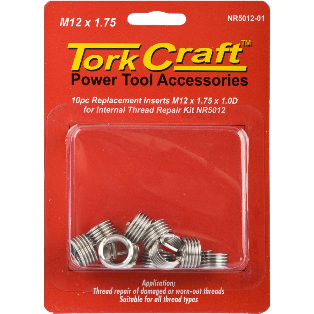 Tork Craft NR5012-01 Replacement Inserts M12 X 1.75 X 12mm 1D 10pc