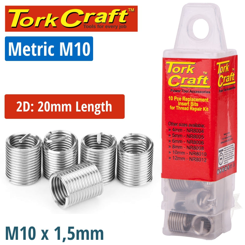 Thread Repair Kit M10 X 2d Replacement Inserts 5pce