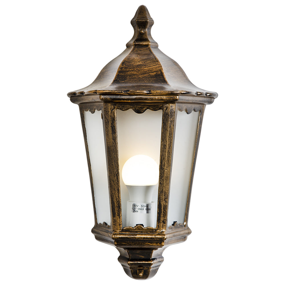 Eurolux Wall half lantern black / gold Light Fitting