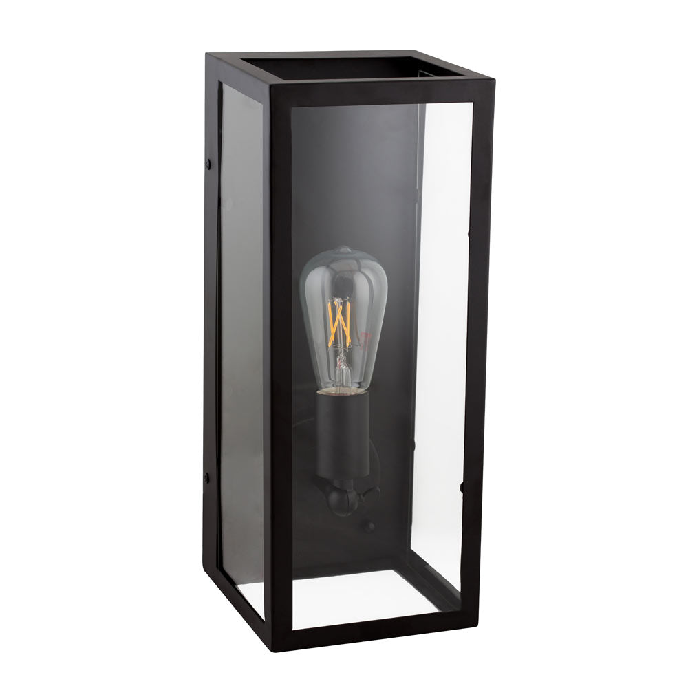 Eurolux WALL LIGHT E27 CLEAR GLASS BLACK