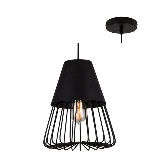 Eurolux Nara pendant black E27 40W