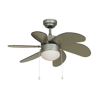 Radiant Mikro Ceiling Fan with Light Satin Silver