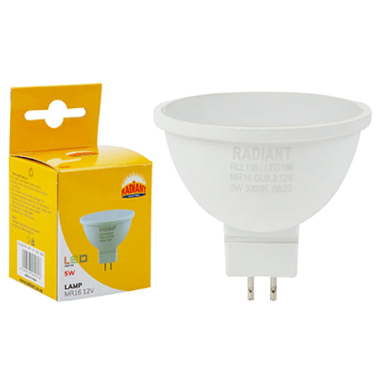 Radiant MR16 Frosted Lens 5w LED GU5.3 3000K 12VDownlight Bulb