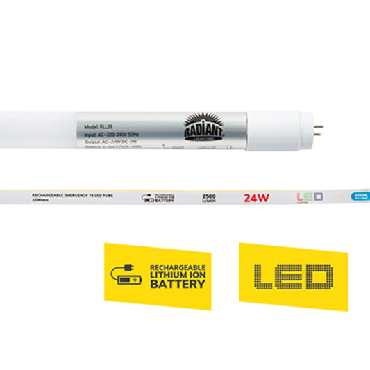 Rechargeable T8 5FT Tube 24w LED G13 6500K 1500mm Daylight