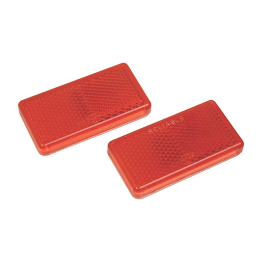 Red Oblong Self-Adhesive Reflectors (Pair) – High Visibility Safety Markers