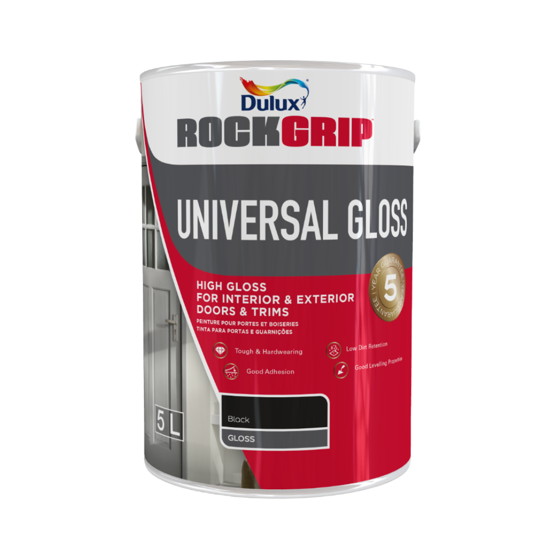 Rockgrip 5L Universal Gloss Enamel Paint | Black