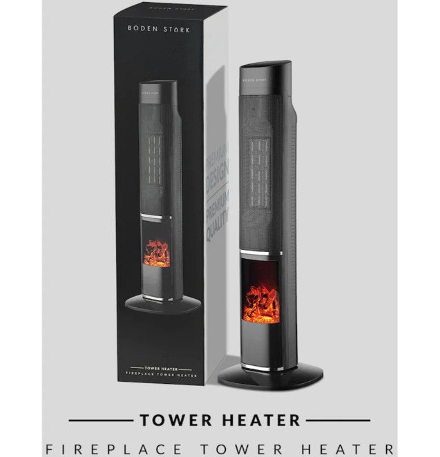 Boden Stark Fireplace Tower Heater