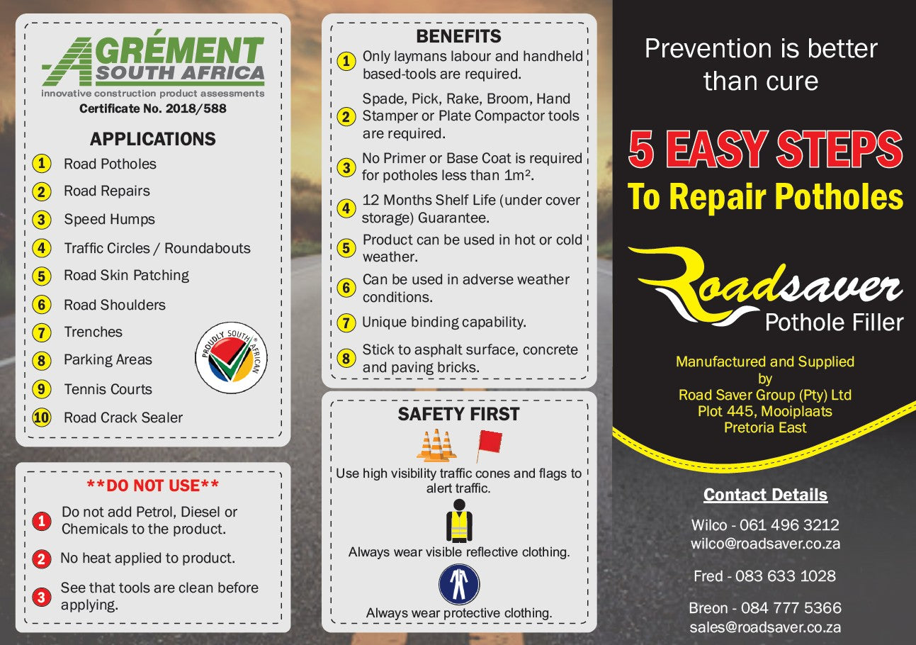 Roadsaver 25kg Cold Asphalt Pothole Filler