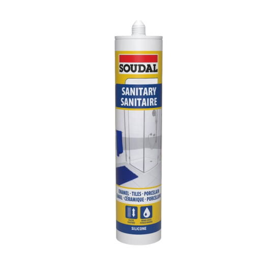 Soudal 270ml Sanitary Clear Waterproof Silicone