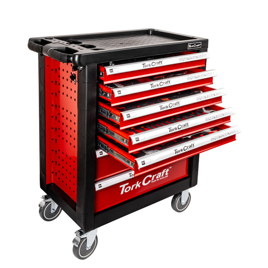 TORK CRAFT 7 DRAWER 196PC ROLLER BOX CABINET ON CASTORS TROLLY