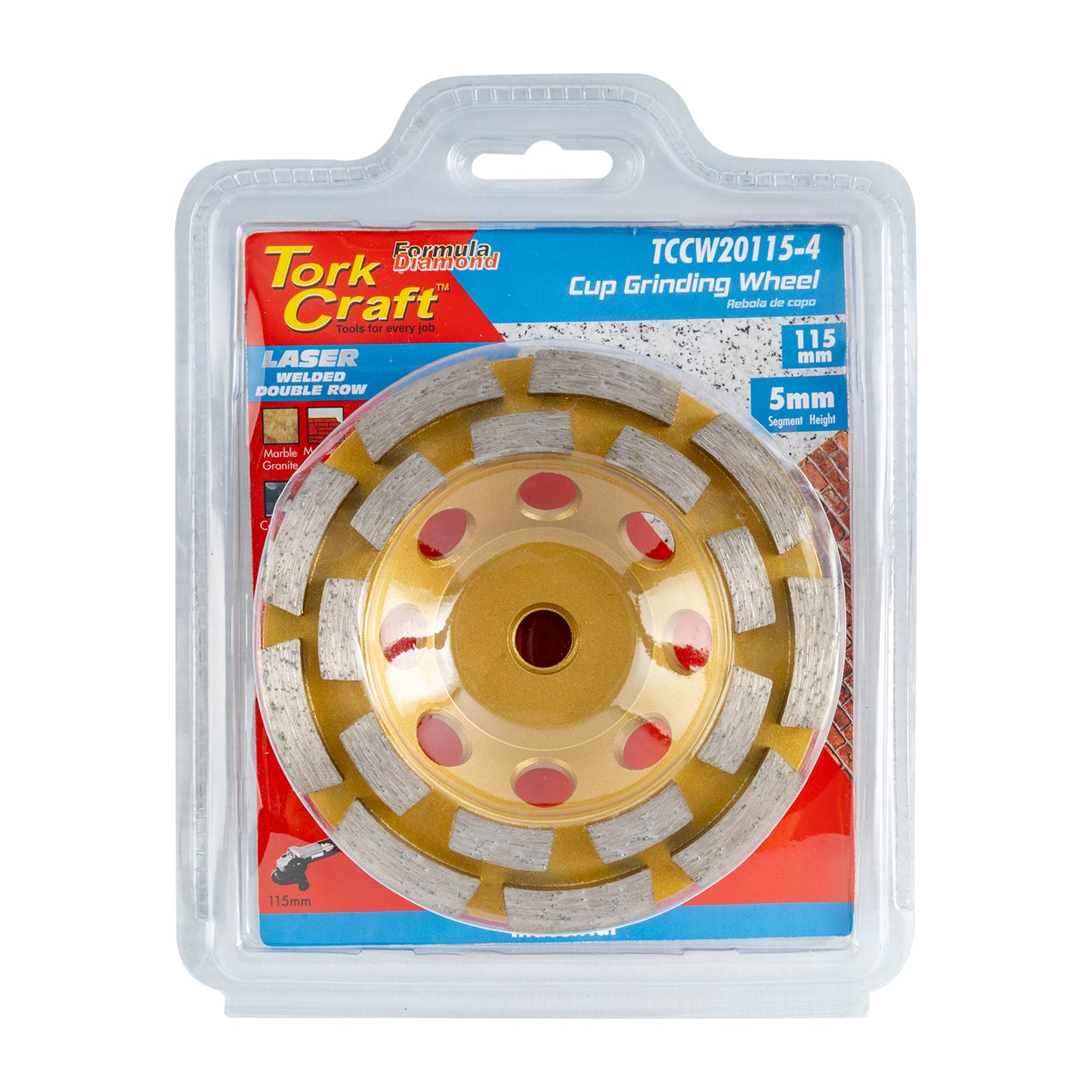 DIA. CUP WHEEL 115MM X M14 DBL ROW LASER WELDED INDUSTRIAL