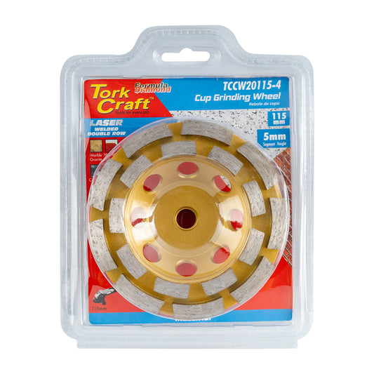 DIA. CUP WHEEL 115MM X M14 DBL ROW LASER WELDED INDUSTRIAL