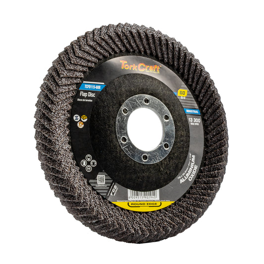 FLAP DISC ROUND EDGE A/O 115MM 60 GRIT FLAT