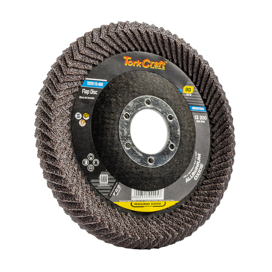 FLAP DISC ROUND EDGE A/O 115MM 80 GRIT FLAT