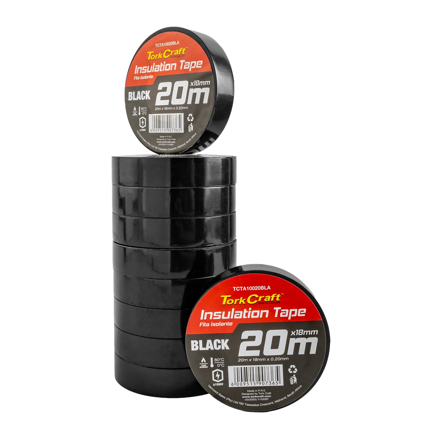 0.20MMX18MMX20M BLACK INSULATION TAPE