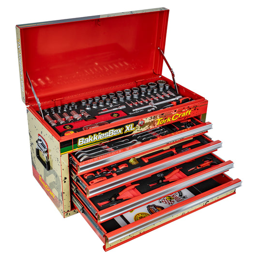 TOP TOOL BOX 254PC 4 DRAWER 660X310X380MM PRO TOOL BOX BAKKIES XL