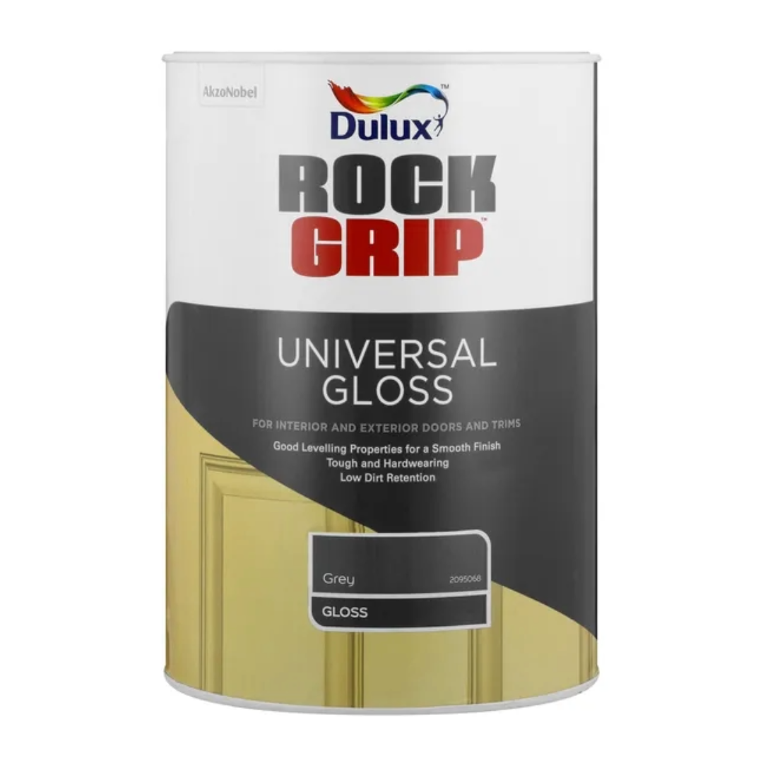 Rockgrip 5L Universal Gloss Enamel Paint | Grey – Tough & Long-Lasting Finish