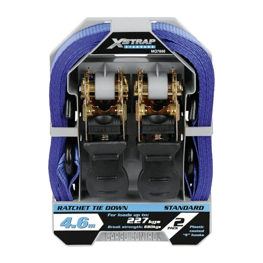 X-Strap Standard Ratchet Tie Down – 4.6M (2-Pack) | 227kg Load Capacity