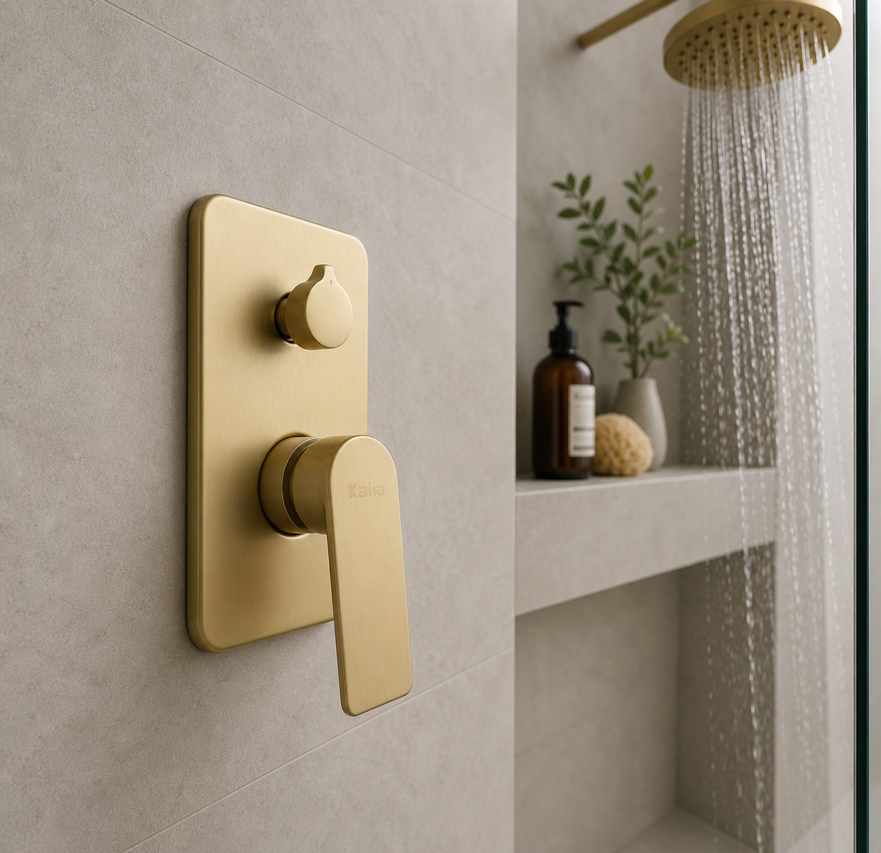 Kaiia Diverter Shower Mixer - Brushed Gold