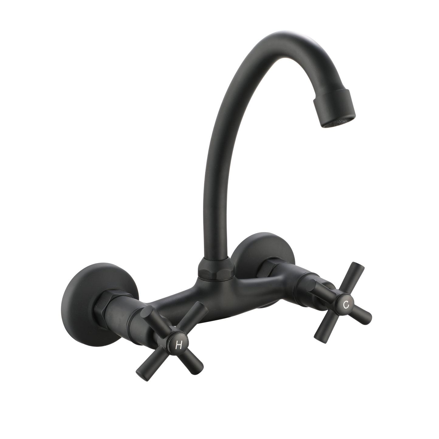 Shadow Wall Mounted Sink Mixer - Matt Black