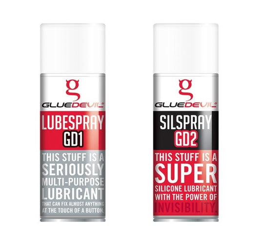 Gluedevil Lube Spray/Silicone Spray Combo Pack