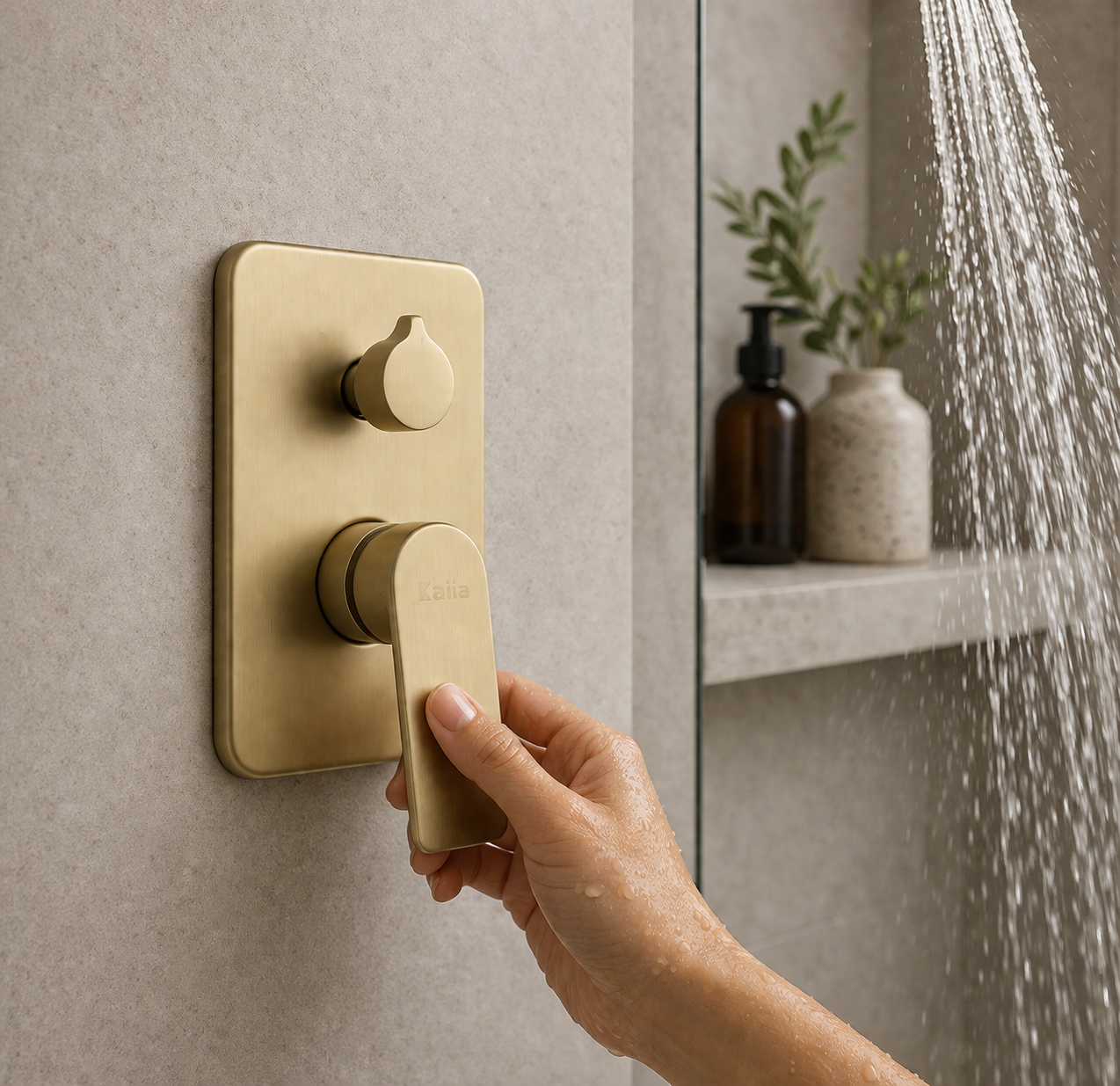 Kaiia Diverter Shower Mixer - Brushed Gold