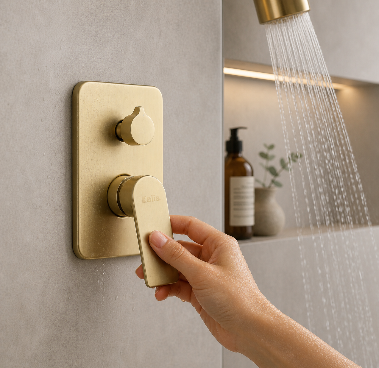 Kaiia Diverter Shower Mixer - Brushed Gold