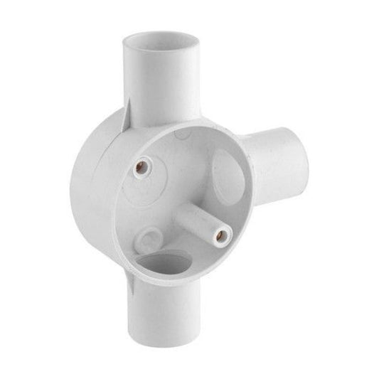 Eurolux 25mm PVC 3 Way Junction Box White