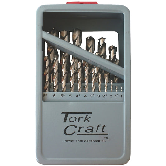 Torkcraft 25 Piece HSS Ground Steel Drill Bit Set