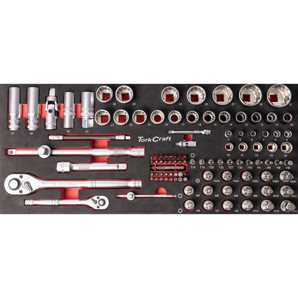 TOOL BOX 154 PCE 3 DRAWER & TOP TRAY 535X255 X 315MM TRACK BOX