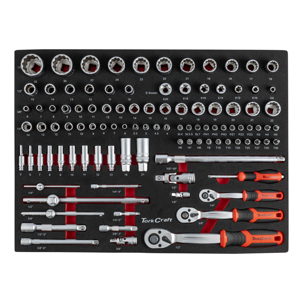 TORK CRAFT 7 DRAWER 196PC ROLLER BOX CABINET ON CASTORS TROLLY