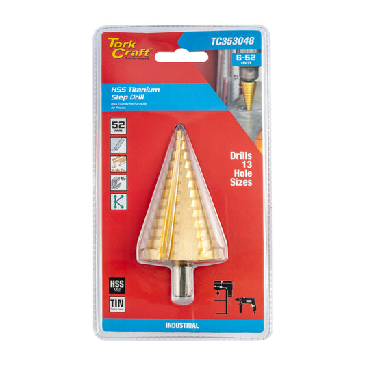 STEP DRILL HSS 6-52MM M2 CARDED