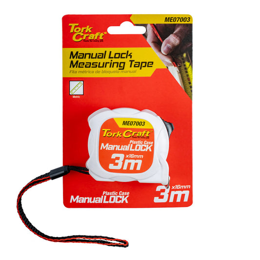 MEASURING TAPE M/LOCK 3M X 16MM PLASTIC CASING