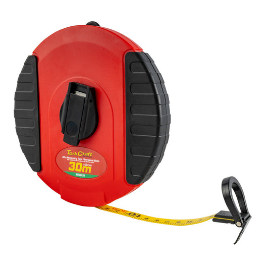 MEASURING TAPE FIBERGLASS 30M X 13MM HEAVY DUTY ABS CASE