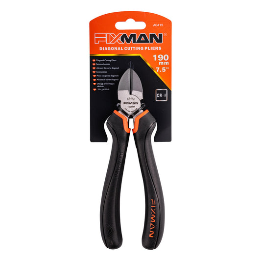 FIXMAN INDUSTRIAL DIAGONAL SIDE CUTTING PLIERS 8' 190MM