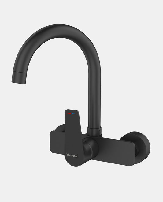 Blu-motion Luxus Kitchen Sink Mixer Tap Wall Type - Matte Black