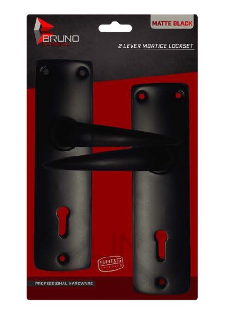 Bruno 2 Lever Matt Black Lockset