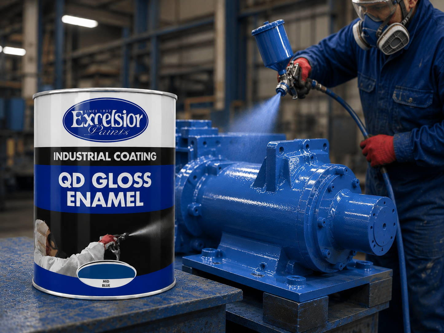 Excelsior 1lt QD Gloss Enamel - Mid Blue