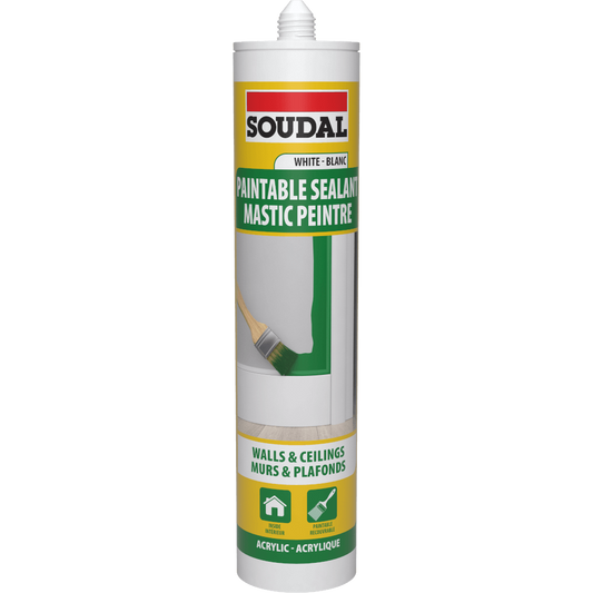 Soudal 270ml Paintable Sealant Acrylic Silicone